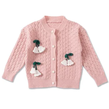 Кардиган, детский свитер, вязаное пальто, свитер для маленьких девочек, однобортный кардиган ручной работы, детская одежда для девочек, ребенок 1-8 лет