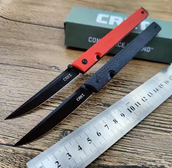 Карманный нож CRkt 7096 CEO Черный, красный, D2 / Черный нож из стали 8Cr13 для выживания в кемпинге с нейлоновой ручкой, усиленной стеклом