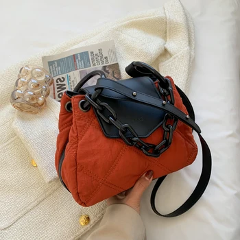Клетчатая сумка Женская 2023 Новая высококачественная сумка через плечо большой емкости, модная сумка с иностранной цепочкой на одно плечо