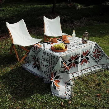 Коврик для пикника в Богемии, одеяло, Геометрическое двустороннее полотенце, Декоративная скатерть 피크닉매트