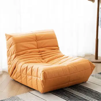 Кожаный диван в скандинавском минималистичном стиле, коричневый Европейский диван, поролоновая губка Caterpillar, роскошные Изогнутые напольные украшения в виде маленьких шариков