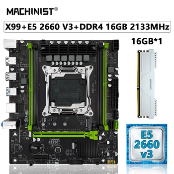 Комбинированный комплект материнской платы MACHINIST X99 LGA 2011-3 Процессор Intel Xeon E5 2660 V3 CPU DDR4 ECC 16 ГБ оперативной памяти NVME M.2 SATA 3.0 P4