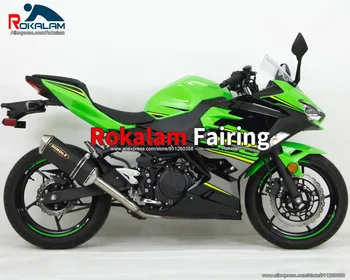 Комплект обтекателя для Kawasaki Ninja 400 2018 2019 2020 Ninja400 18 19 20 Зеленый черный комплект кузова мотоцикла (литье под давлением)