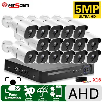 Комплекты наружных водонепроницаемых камер видеонаблюдения H.265, система HD CCTV DVR, 5-мегапиксельный комплект ИК-камер наблюдения AHD