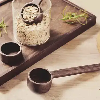 Кофейная ложка из грецкого ореха 168x47x24 мм, ложка для измерения пищевой соли, порошковая ложка для кухонных принадлежностей для домашнего ресторана