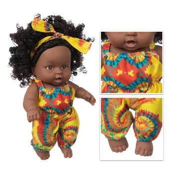 Красочные Новые Детские Африканские Куклы Pop Reborn Silico Bathrobre Vny 20cm Born Poupee Boneca Baby Мягкая Игрушка Девочка Тоддер
