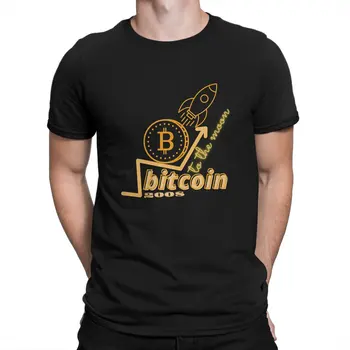 Креативная футболка для мужчин с биткойнами и криптографией To The Moon, футболка из Полиэстера с круглым воротом, подарочная одежда в стиле хип-хоп, уличная одежда