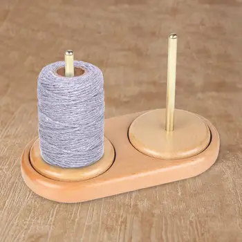 Креативный деревянный держатель для шариков пряжи, вмещающий 2 нити, дозатор пряжи для швейных принадлежностей