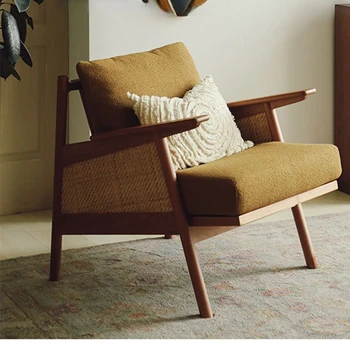 Кресла для гостиной в скандинавском стиле, Деревянный стул для спальни, современный салон Fauteuil, Современная мебель середины века, WXH35XP