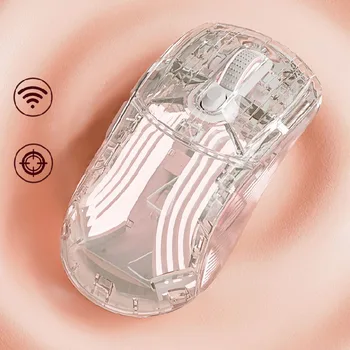 Кристаллы льда, беспроводная мышь Bluetooth, прозрачная беспроводная мышь 2,4 ГГц, 7 клавиш, беззвучный щелчок, Проводная мышь Type-C с разрешением 7200 точек на дюйм, RGB подсветка