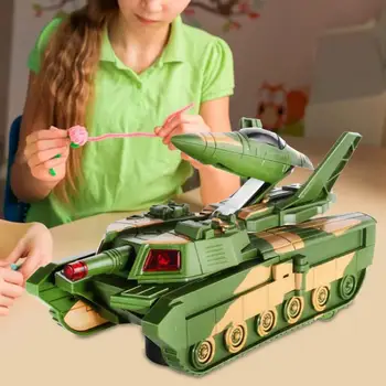 Крутой внешний вид, мотивирующая армейская игрушка-электрический самолет-танк 2 в 1 в подарок