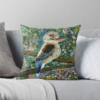 Кукабарры среди ярких цветов, подушка для броска, декоративная подушка, декоративные наволочки