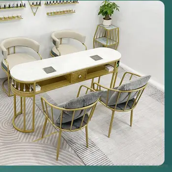 Легкий роскошный мощный пылесос для маникюра и набор стульев single double three multi-function nail art table полный комплект