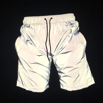 Летние повседневные светоотражающие шорты в стиле хип-хоп для мальчиков, короткие брюки для ночного клуба, спортивная одежда, мужские блестящие шорты-бермуды masculino 3XL