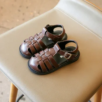 Летние сандалии для детей 3-6 лет, милые плетеные туфельки принцессы на мягкой подошве