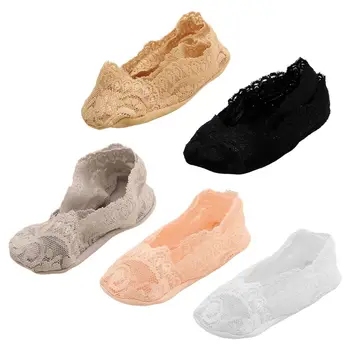 Летние хлопковые Силиконовые гелевые дышащие нескользящие кружевные носки-лодочки с глубоким вырезом, детские невидимые носки