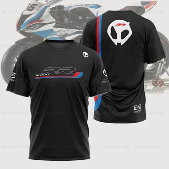 Лето для мотоцикла BMW RR S1000 Motorrad Team Motorsport Superbike Racing, черная футболка, мужские короткие быстросохнущие трикотажные изделия
