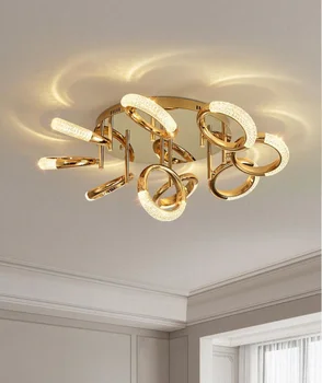 Люстры светодиодный потолочный светильник простая роскошная современная золотая люстра для гостиной, декоративная для спальни, домашние светильники