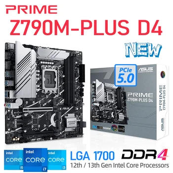 Материнская плата ASUS Z790 Micro-ATX DDR4 с процессором LGA 1700 12-го 13-го поколения DDR4 XMP 128G New PRIME Z790M PLUS D4 PCI-E 5.0 M.2 5333