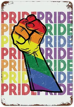 Металлическая вывеска Gay Rainbow, Знаки Гордости ЛГБТК, геев и лесбиянок, Металлическая Жестяная вывеска Rainbow, Винтажная Металлическая Настенная Вывеска, Деревенское Настенное искусство