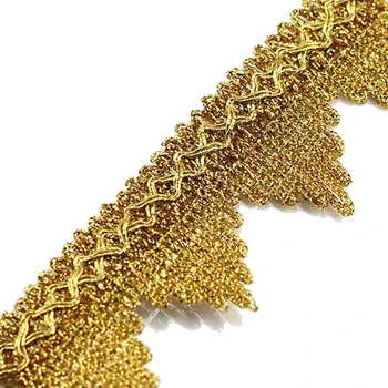 Металлическая золотая отделка 5Y, Вышитая аппликация Из плетеной полиэстером кружевной ленты, Скрапбукинговое шитье для отделки ремня