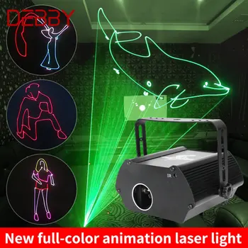 Мини анимационная лазерная лампа TEMAR, светодиодный фонарик, голосовое управление, сценическая лампа, пульт дистанционного управления для KTV Bar