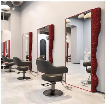 Модный парикмахерский салон высокого класса, зеркальный стол, парикмахерский салон, специальное зеркало для одного и двойного пола, парикмахерская, INS чистая стрижка рыжих волос