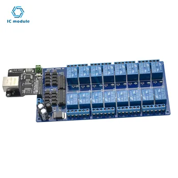 Модуль управления Ethernet Lan Wan Сетевой веб-сервер, порт RJ45, 16-канальный ретранслятор -плата контроллера Ethernet, интерфейс RJ45