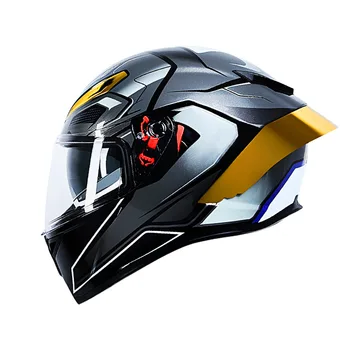 Мотоциклетный шлем, сертифицированный 3C, Зимний мужской полный шлем с двойными линзами, автомобильный защитный шлем с электродвигателем