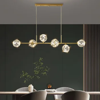 Мраморная медная люстра, современная новая китайская простая лампа для ресторана и бара, дизайнерские креативные лампы для коридора в дом