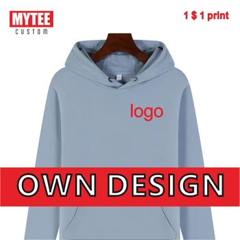 Мужская толстовка с капюшоном MYTEE, утолщенный пуловер с логотипом бренда, повседневная спортивная одежда на заказ, однотонный чистый хлопок, осенние и зимние модели 2021 года.