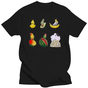 Мужская уличная рубашка Bananaharajuku с лимоном и авокадо, футболка Watermelon Popcorn Birds