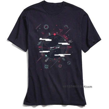 Мужская футболка Geek Space, фиолетовая футболка с круглым вырезом, футболки на День влюбленных, футболки с коротким рукавом, Оптовая продажа одежды из хлопчатобумажной ткани с принтом.