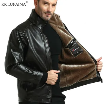 Мужские зимние супер теплые куртки из высококачественной шерсти, пальто из искусственной кожи, утепленная ветровка, мужские куртки с флисовой подкладкой, Бренд