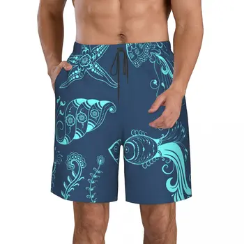 Мужские купальники, плавки, пляжные шорты, акварельные глубоководные существа