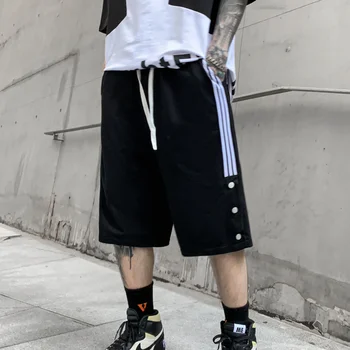 Мужские летние шорты в стиле хип-хоп, Тонкая верхняя одежда, модные брюки с буквенной вышивкой, свободные Универсальные повседневные спортивные брюки-капри