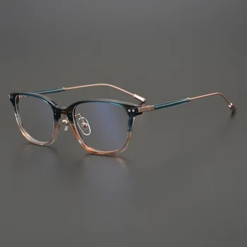 Мужские очки в ретро-оправе из высококачественного ацетата и чистого титана, оптические очки vingage для чтения при близорукости, женские персонализированные очки