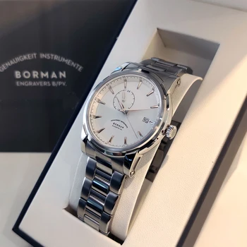 Мужские часы BORMAN от топового люксового бренда, сапфировое стекло, водонепроницаемые 50-метровые часы, Нержавеющая сталь, Автоматические механические часы с датой