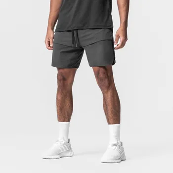 Мужские шорты Тканые, быстросохнущие, однотонные, для бега, фитнеса, спортивного досуга, американские пятые брюки для тренировки мышц.