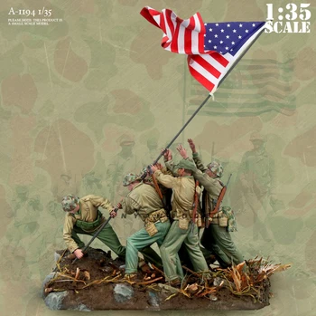 Наборы моделей солдата из смолы 1/35, бесцветная и самостоятельно собранная фигурка (флаг в комплект не входит) A-1194
