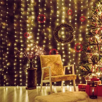Наружная светодиодная гирлянда для занавеса в виде сосульки, гирлянда из светодиодов, рождественская гирлянда для новогодней свадьбы, украшения вечеринки в патио на окне дома