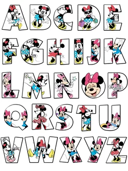 Нашивка Disney Minnie Mouse с 26 буквами на заказ для детской одежды с принтом для девочек 
