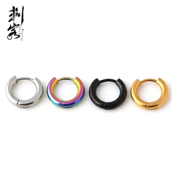 Нержавеющая сталь 316L толщиной 2,5 мм, простые Круглые серьги-кольца на петлях, украшения для тела
