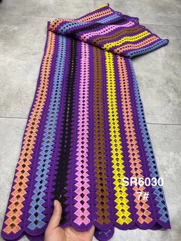 Новейшая Европейская роскошная Африканская вышивка, Молочное кружево, Африканская вышивка ручной работы из многоцветного водорастворимого кружева, вечерние платья