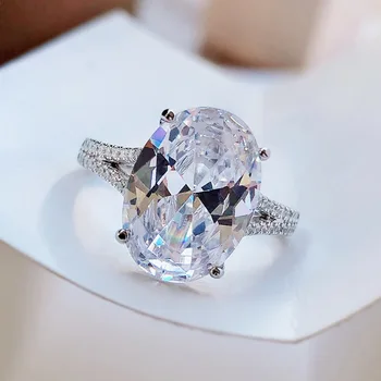Новое серебряное кольцо 925 пробы S925 женское кольцо 10*14 денье форма пятно персонализированное модное обручальное кольцо темперамент