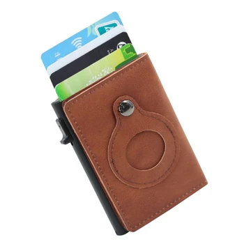 Новые мини-кошельки из искусственной кожи для Apple Airtags Business ID Держатель кредитной банковской карты Rfid Slim Anti Protect Airtag Slide Wallet