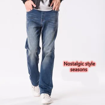 Новые свободные джинсы, прямые мужские джинсы, Большие размеры 29-46, хлопковые брюки-карго для отдыха, мужские Низы, Длинные брюки