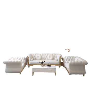 Новый дизайн, современный кожаный диван Chesterfield королевской роскоши для дома, гостиной отеля, салона мебели для диванов