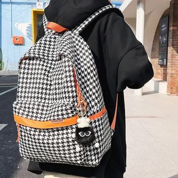 Новый продукт, модный школьный рюкзак для школьников большой емкости, корейский высококачественный школьный рюкзак в стиле Хаундстут, водонепроницаемая дорожная сумка