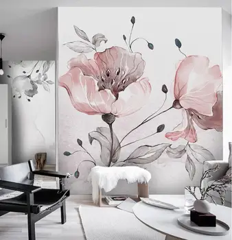 обои wellyu на заказ papel de parede в скандинавском минималистичном стиле с акварельными цветами, небольшой свежий фон для спальни на стене